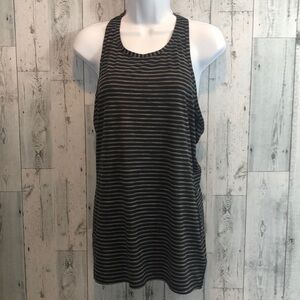 Athleta High Neck Chi Stripe Racerback Top Medium